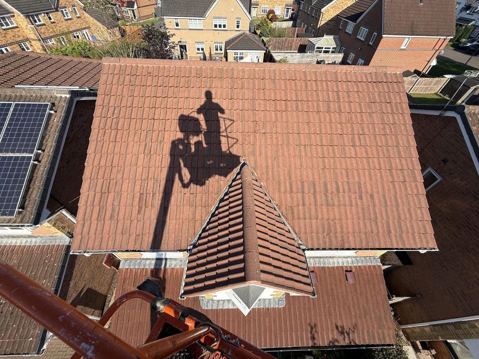 Aerial roof inspection view — roof cleaning in Thornaby  Teesside by Ingleby Garden Maintenance (IGM)